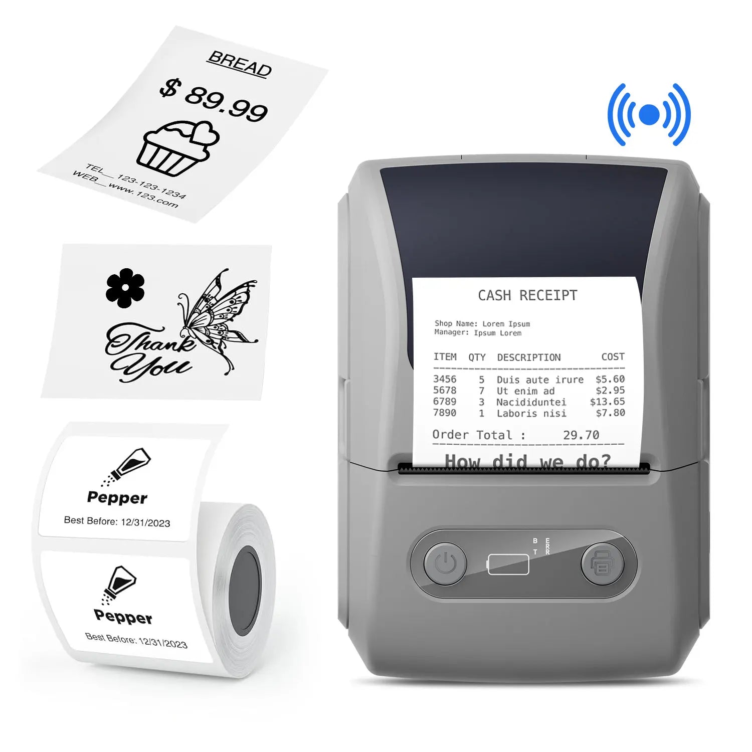 Effortless Wireless Thermal Label Printer - Print Product, Address & Price Labels with Ease, Ink-Free & Smartphone Compatible!