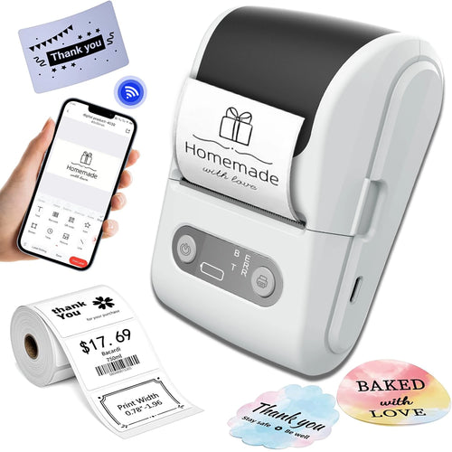 Effortless Wireless Thermal Label Printer - Print Product, Address & Price Labels with Ease, Ink-Free & Smartphone Compatible!