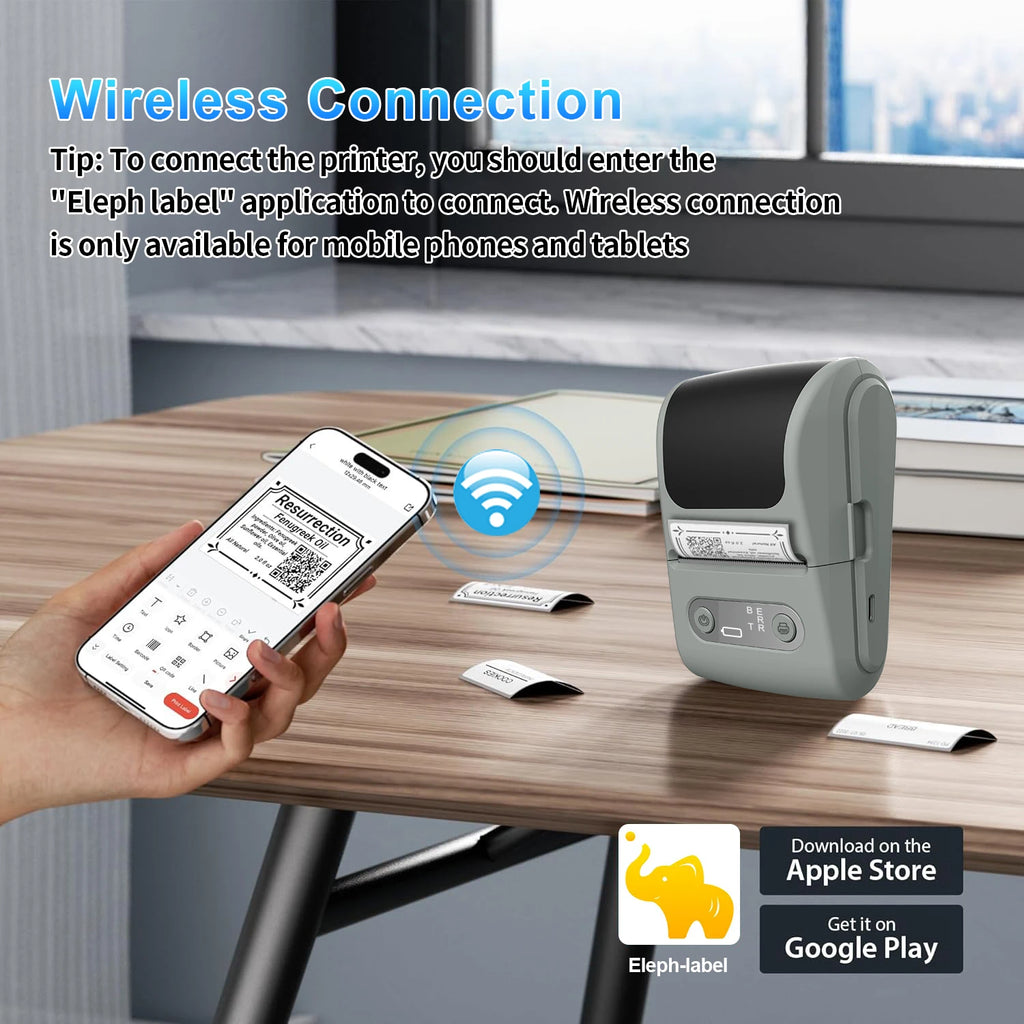 Effortless Wireless Thermal Label Printer - Print Product, Address & Price Labels with Ease, Ink-Free & Smartphone Compatible!
