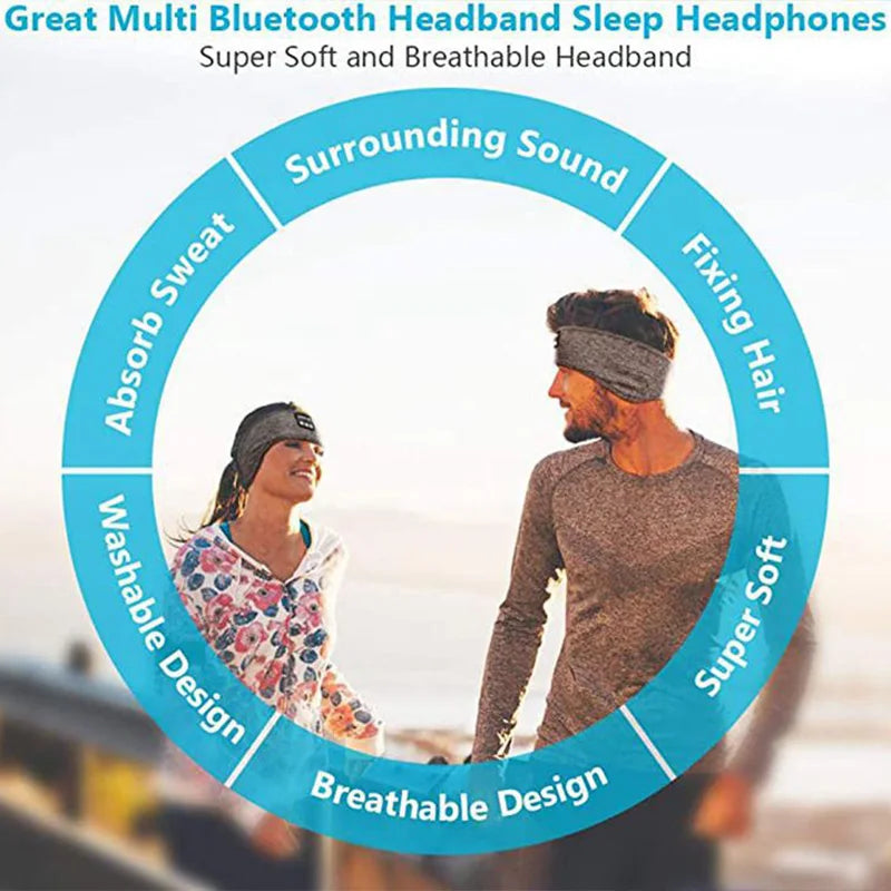 Wireless Bluetooth Sleep Headband – Comfortable Music Headphones for Sleeping & Sports